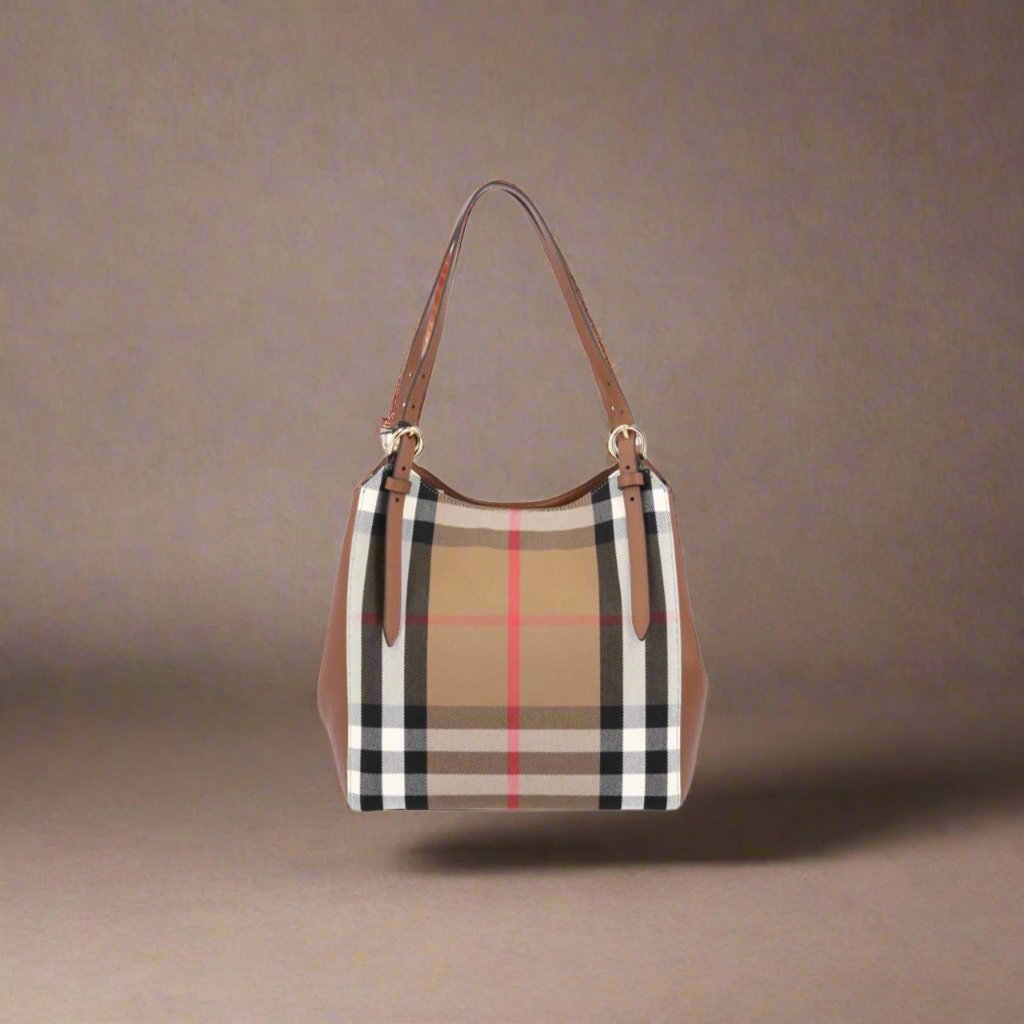 Burberry tan/plaid leather Shoulder bags