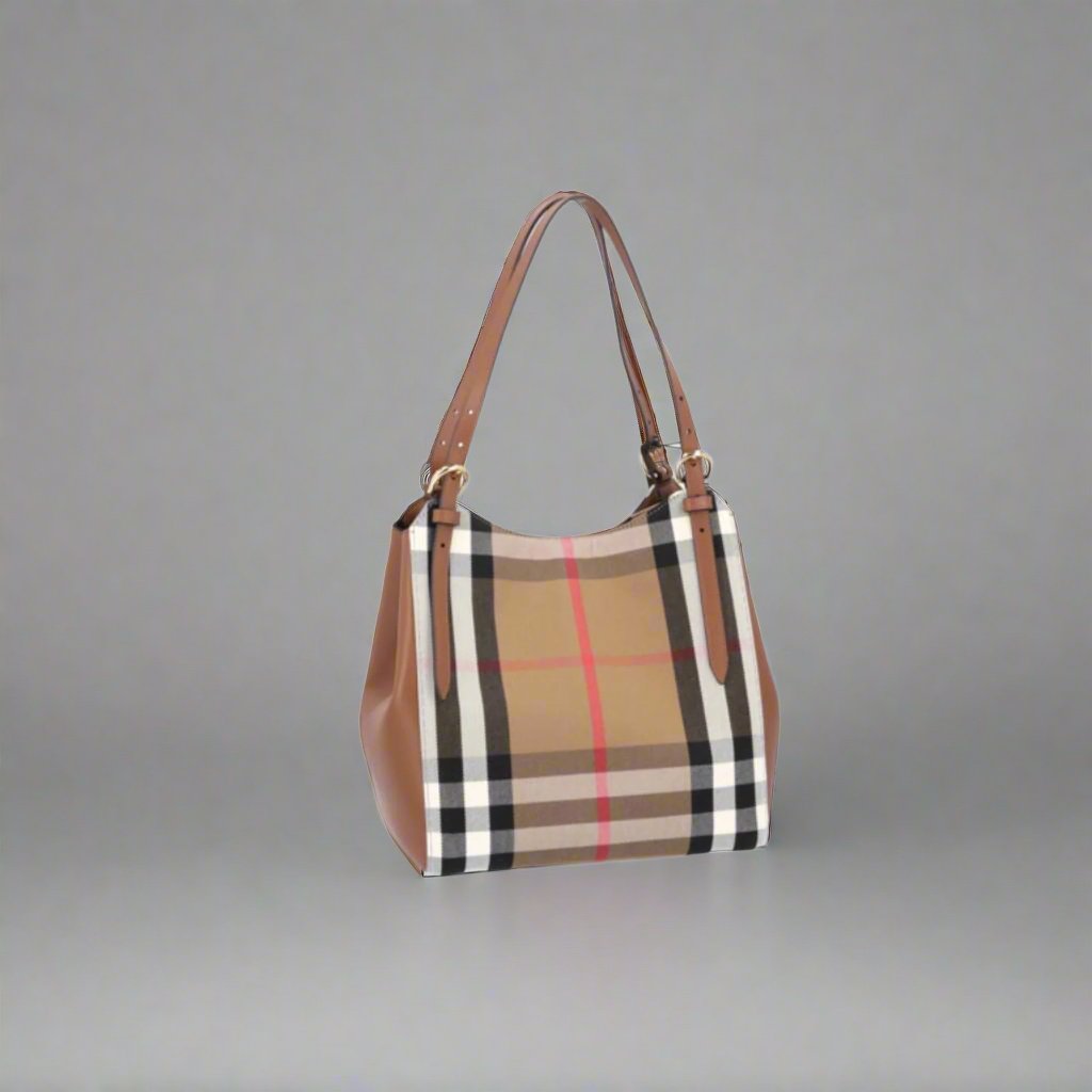 Burberry tan/plaid leather Shoulder bags