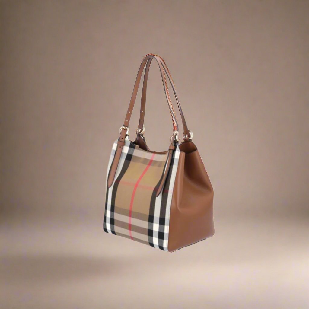 Burberry tan/plaid leather Shoulder bags