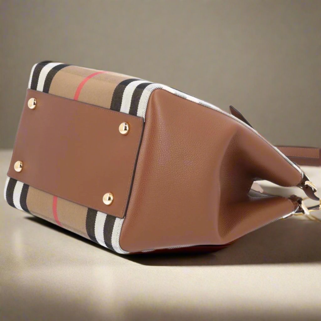 Burberry tan/plaid leather Shoulder bags