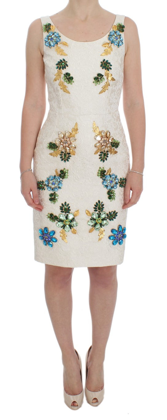 DOLCE & GABBANA Elegant Floral Brocade Sheath Dress