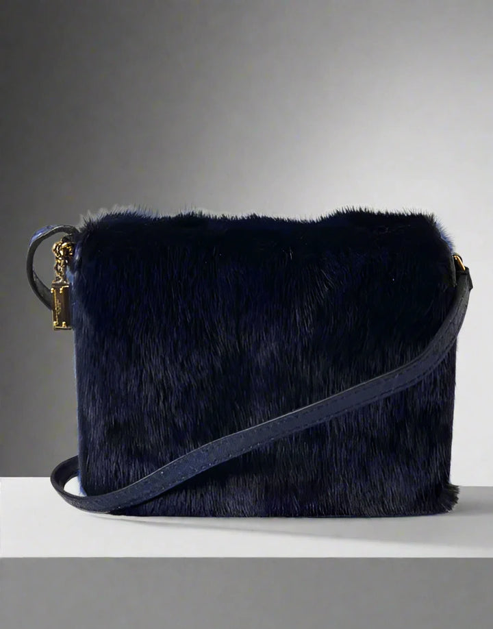 Dolce & Gabbana EXQUISITE BLUE MINK FUR SHOULDER BAG SKU BAG1196