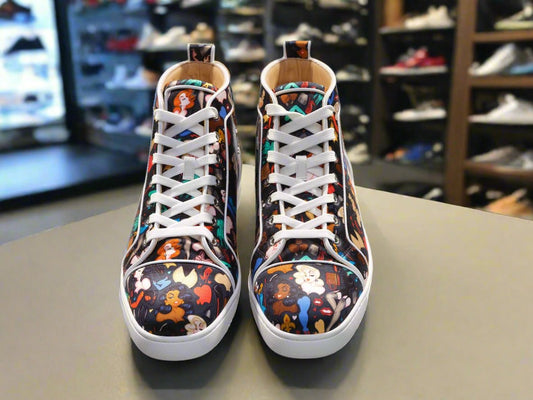 CHRISTIAN LOUBOUTIN men's all-over graphic print sneakers