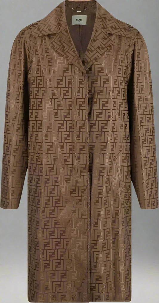 FENDI brown logo COAT