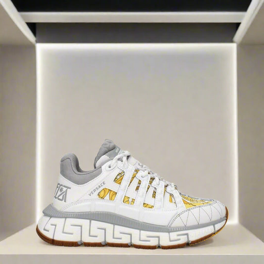 VERSACE women's white leather sneakers