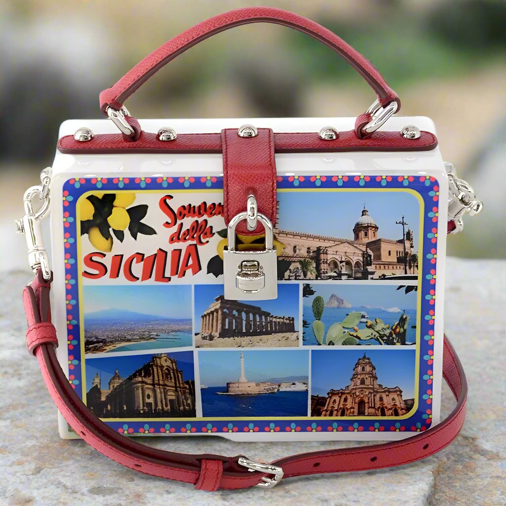 DOLCE & GABBANA Multicolor Sicily Plastica Handbag Made in Italy