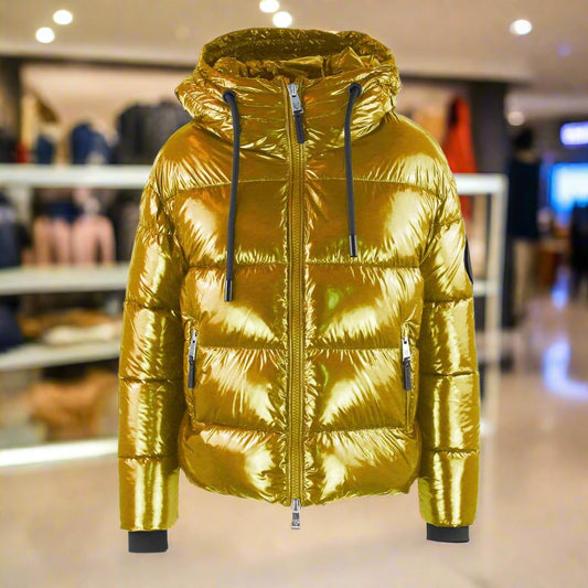 PLEIN SPORT women's gold puffer/bomber jacket ITALY