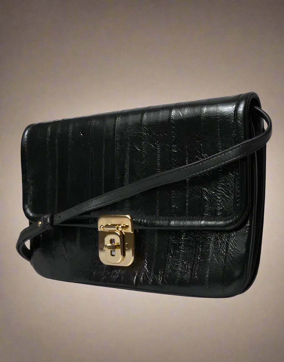 Dolce & Gabbana ELEGANT EEL SKIN LEATHER SHOULDER BAG