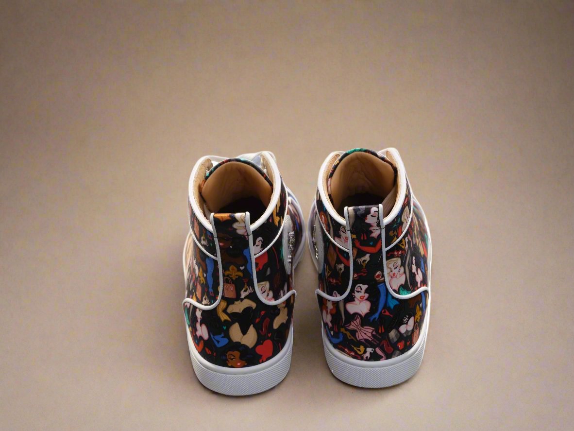 CHRISTIAN LOUBOUTIN men's all-over graphic print sneakers