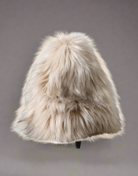 Dolce & Gabbana BEIGE ACRYLIC FUR WOMEN BUCKET HAT