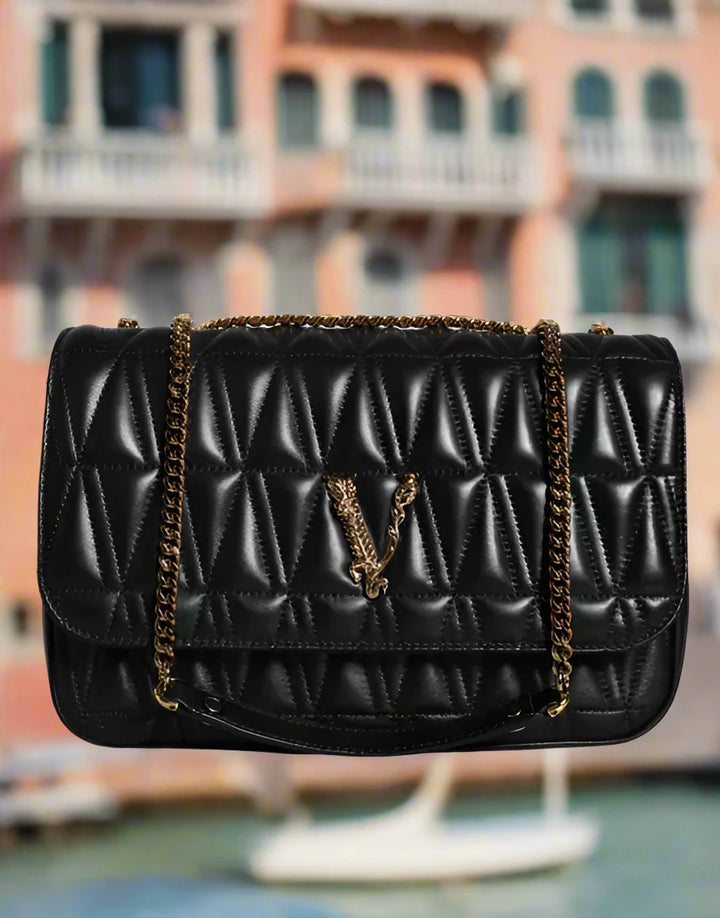 BOLSO BANDOLERA MINI DE PIEL NAPA NEGRO DE VERSACE