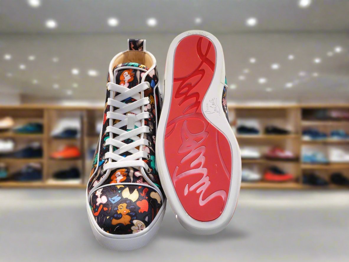 CHRISTIAN LOUBOUTIN men's all-over graphic print sneakers