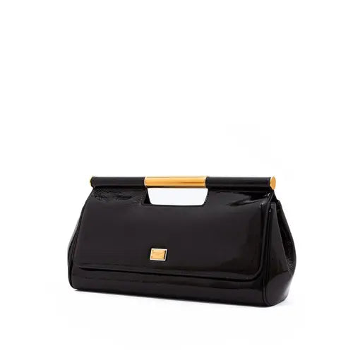 BOLSO DE MANO DE PIEL NEGRA DE DOLCE &amp; GABBANA