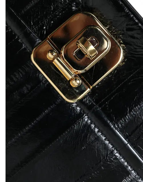 Dolce & Gabbana ELEGANT EEL SKIN LEATHER SHOULDER BAG