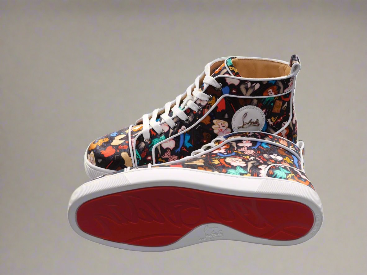 CHRISTIAN LOUBOUTIN men's all-over graphic print sneakers