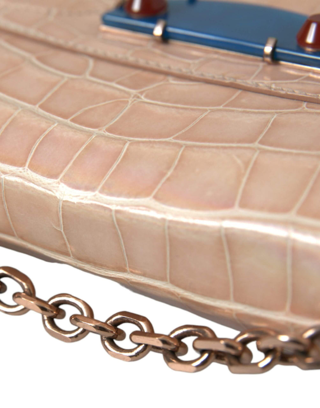 BALENCIAGA pink Mini Chain Beige Clutch for Evening Elegance