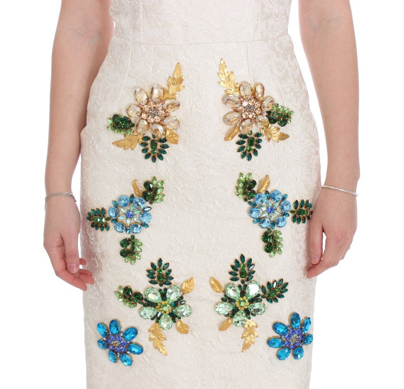 Robe fourreau élégante en brocart fleuri DOLCE &amp; GABBANA