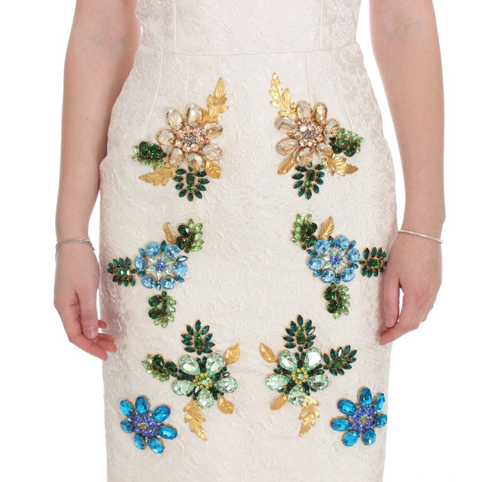 Robe fourreau élégante en brocart fleuri DOLCE &amp; GABBANA