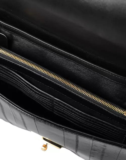 Dolce & Gabbana ELEGANT EEL SKIN LEATHER SHOULDER BAG