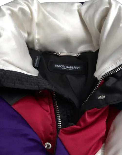 Dolce & Gabbana MULTICOLOR LOGO WINDBREAKER PUFFER JACKET