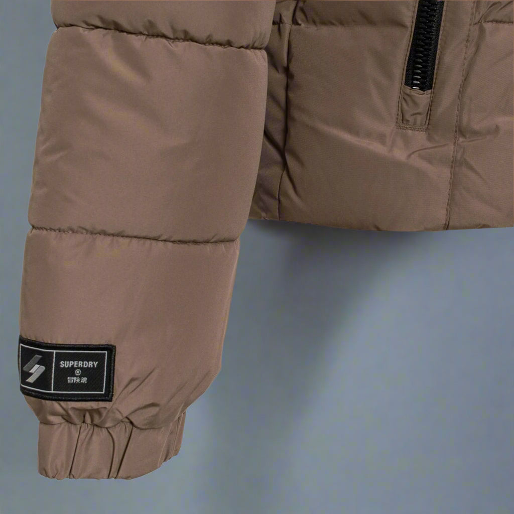 Superdry men's brown puffer Jackets