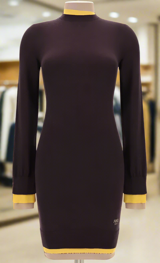 FENDI brown 'ROMA" MINI DRESS