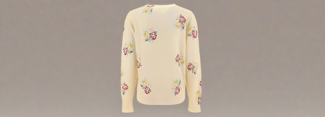 PRADA women's floral  virgin Wool CARDIGAN ITALY