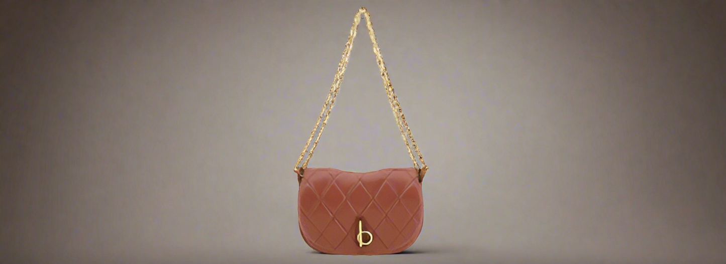 Bolso de hombro de piel marrón de Burberry 