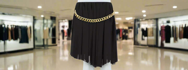 Balenciaga black chained MINI SKIRT ITALY