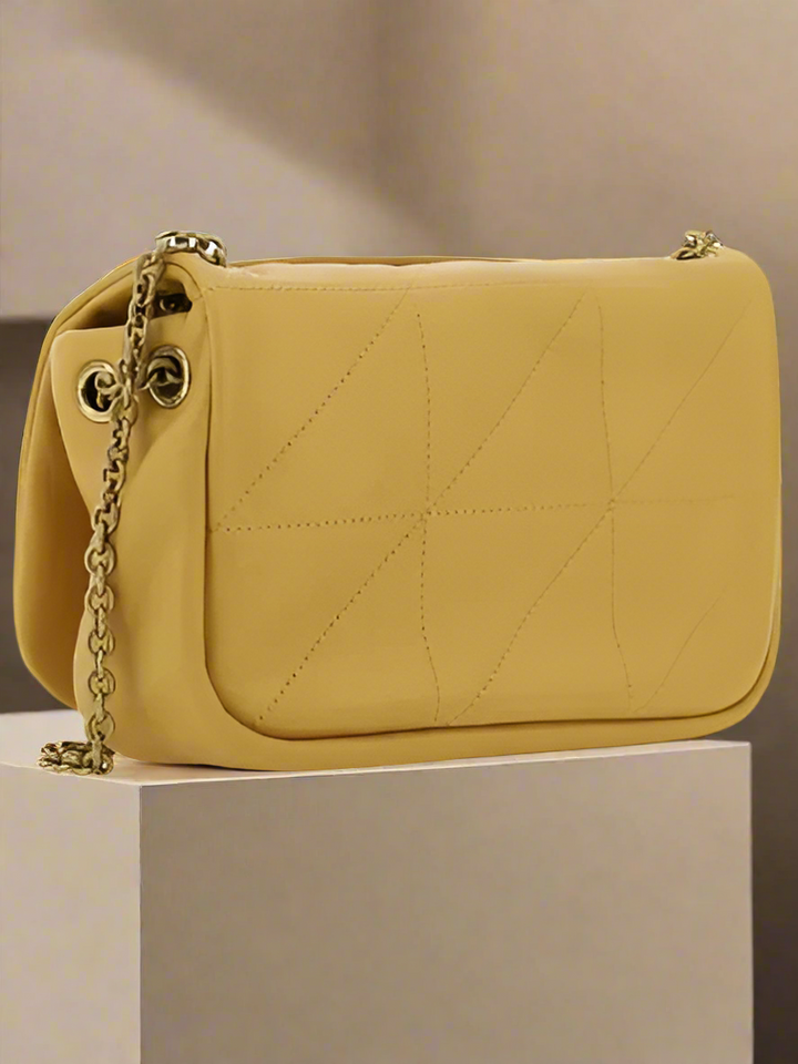 SAC À BANDOULIÈRE JAMIE en cuir jaune Saint Laurent FRANCE 