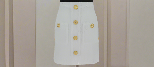 BALMAIN white MINI SKIRT