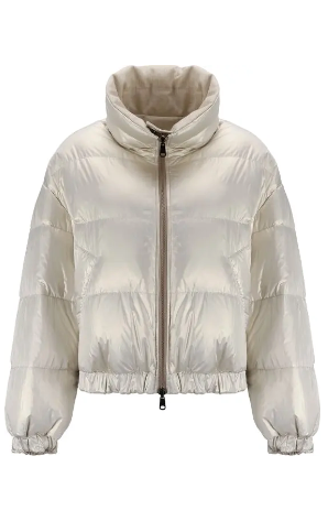 Brunello Cucinelli women's silver REVERSIBLE DOWN JACKET