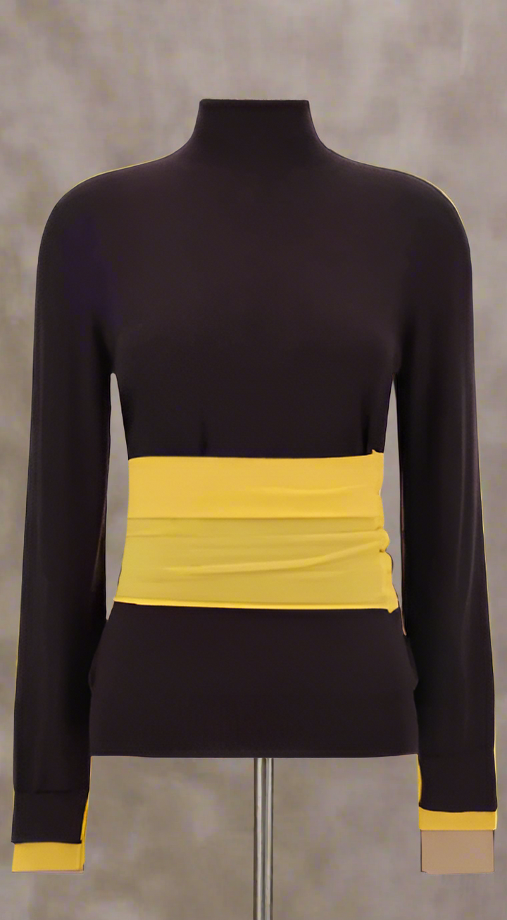 FENDI women's brown/yellow TURTLENECK SWEATER