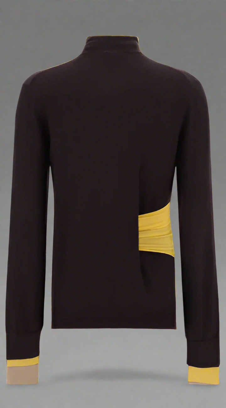 FENDI women's brown/yellow TURTLENECK SWEATER