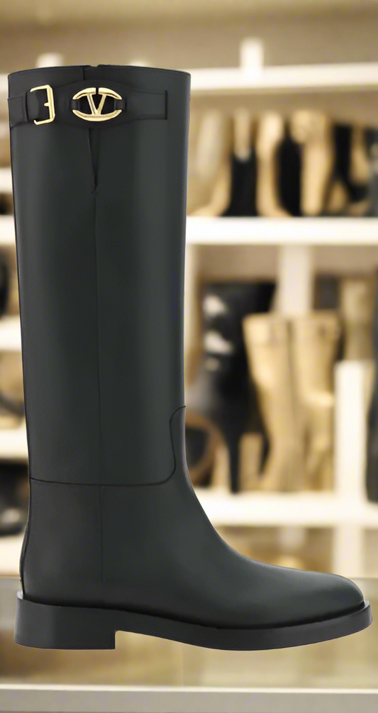 BOTTINES en cuir noir pour femme Valentino Garavani ITALIE 