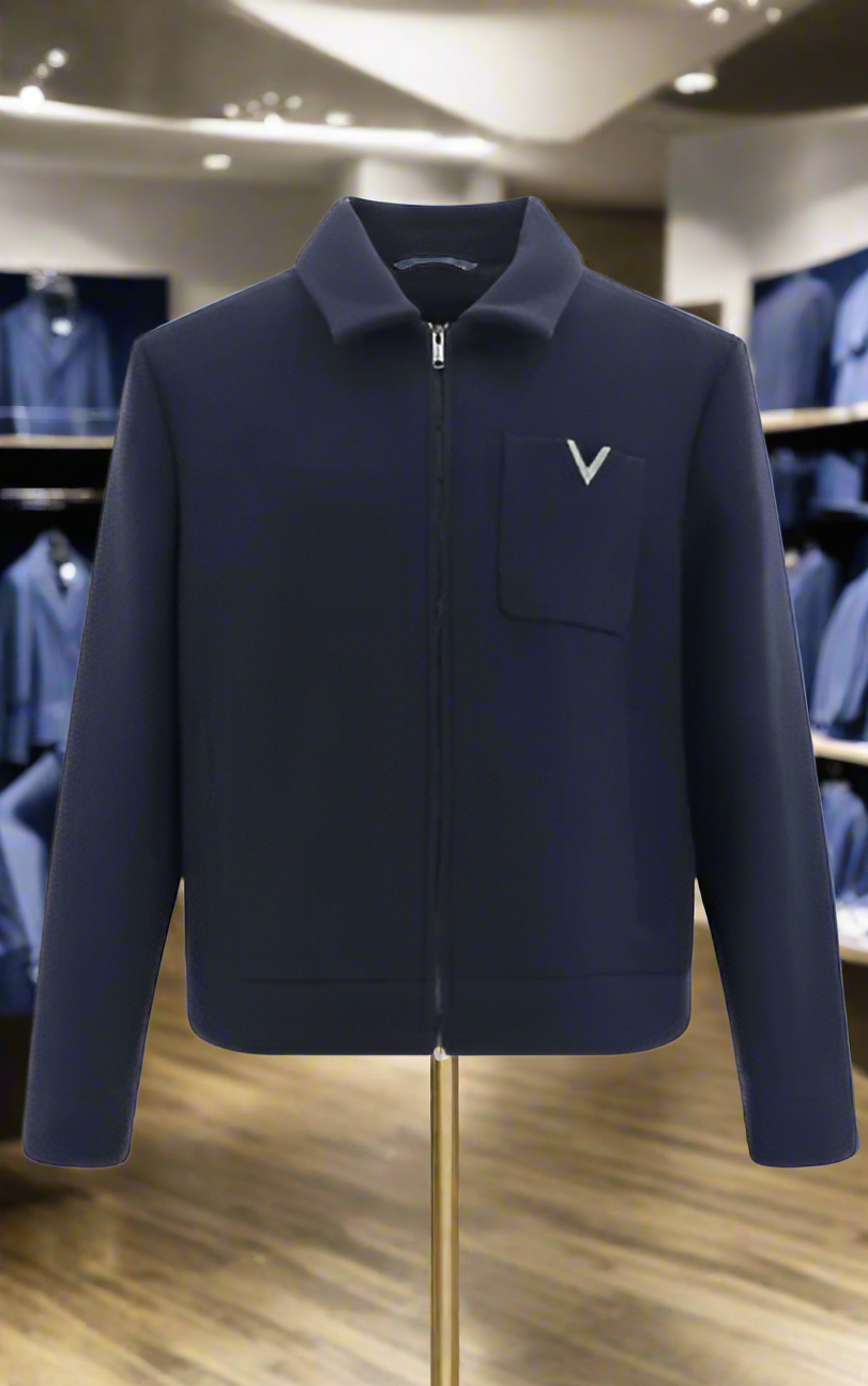 Chaqueta con logotipo "V" en azul marino para hombre de Valentino Pap 