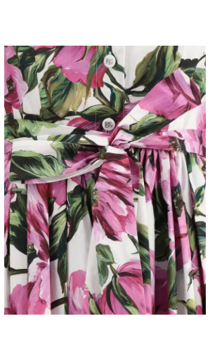 Dolce & Gabbana PEONY PRINT CHEMISE DRESS ITALY