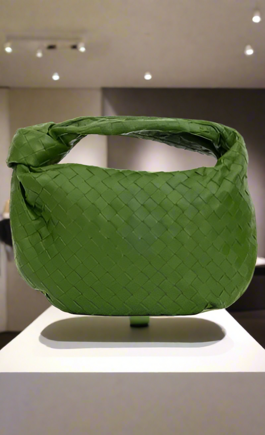 BOTTEGA VENETA GREEN LEATHER HANDBAG