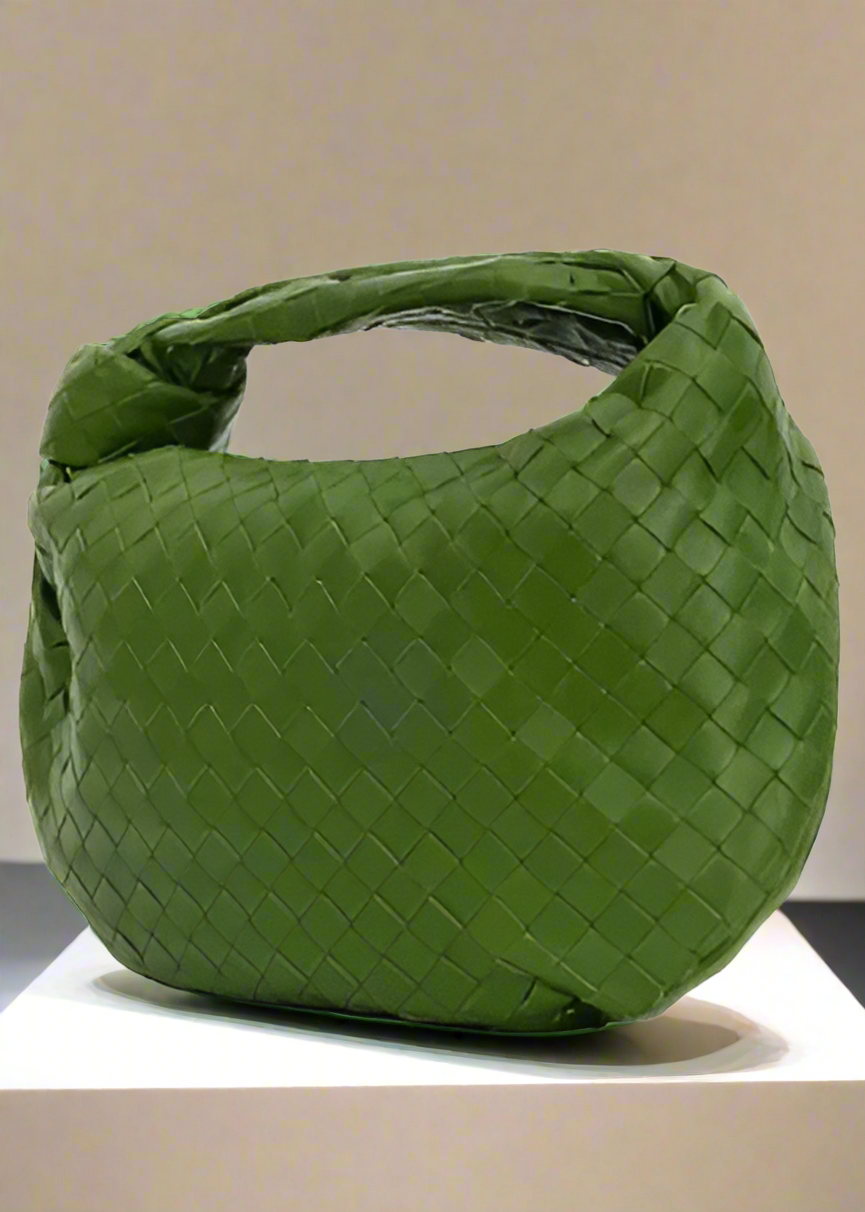 BOTTEGA VENETA GREEN LEATHER HANDBAG