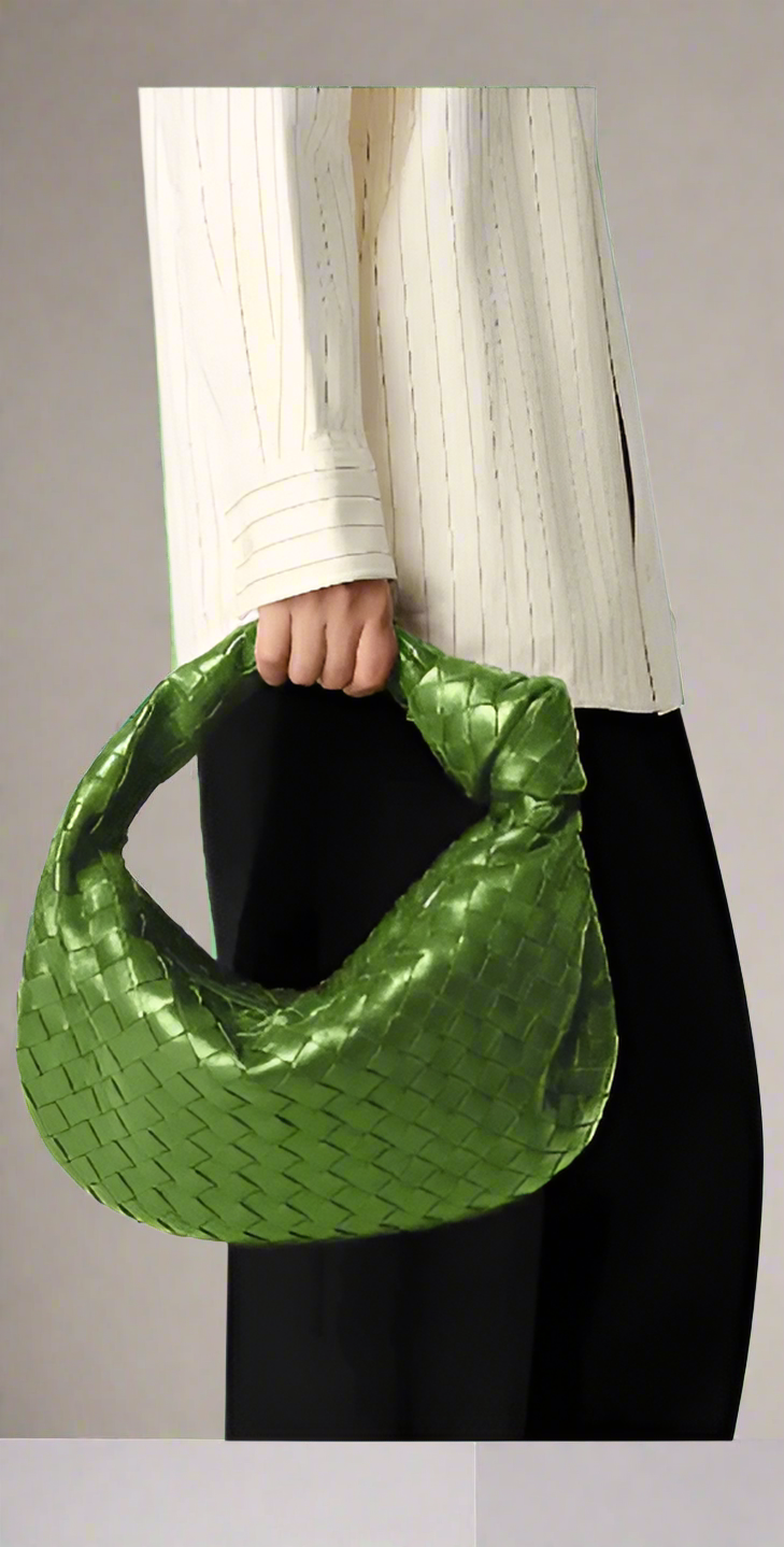 BOTTEGA VENETA GREEN LEATHER HANDBAG