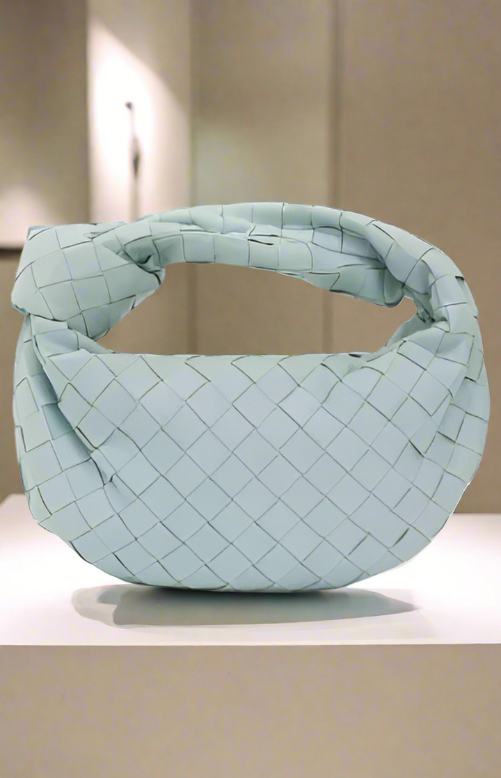 BOTTEGA VENETA LIGHT BLUE LEATHER HANDBAG