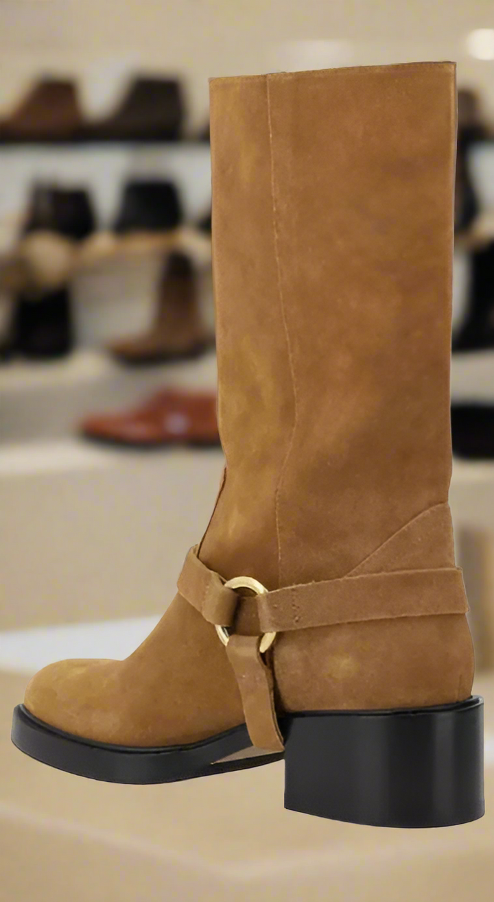 BOTTINES DAKOTA en cuir suédé marron pour femme Chloé 