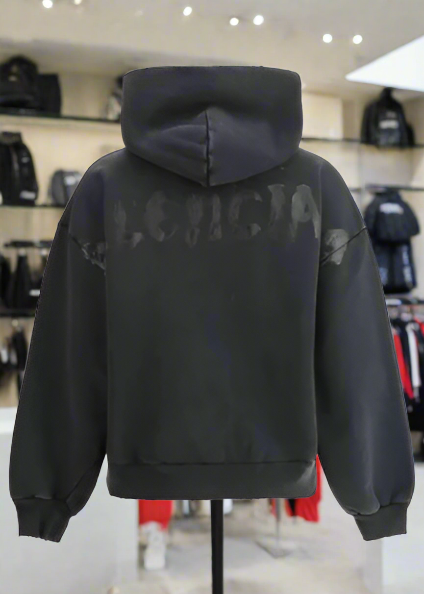 BALENCIAGA women's black/black ZIP-UP HOODIE