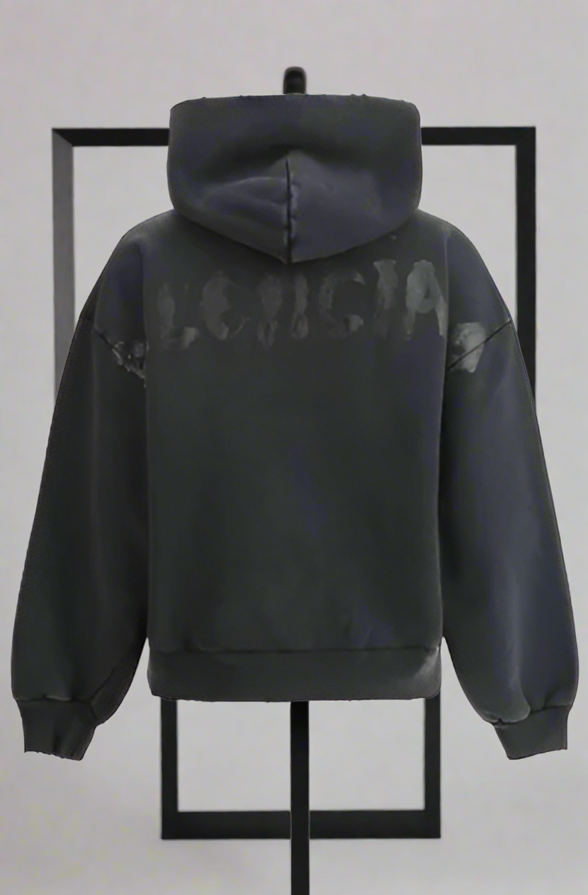 BALENCIAGA women's black/black ZIP-UP HOODIE