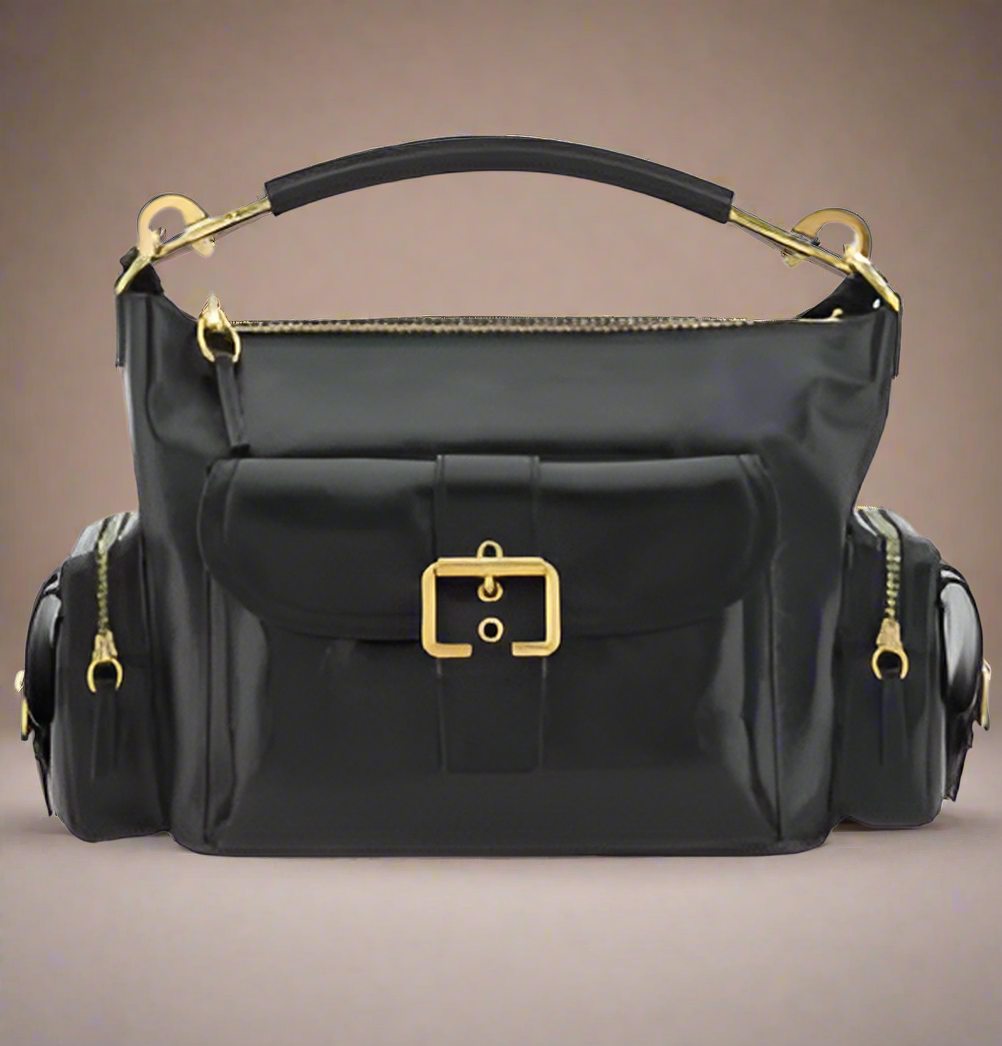 Chloé black leather camera bag