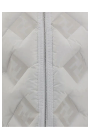 FENDI WOMEN'S WHITE LOGO’S DOWN VEST