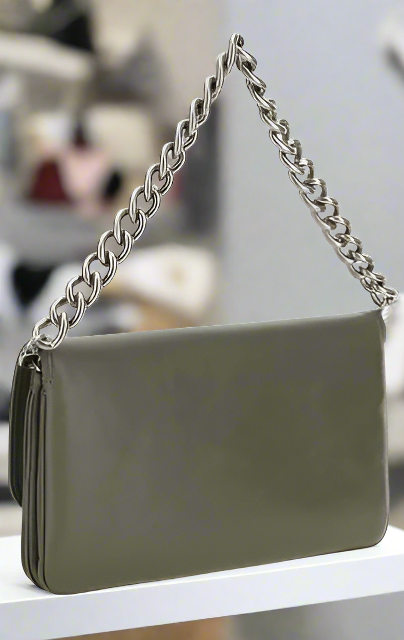 BALENCIAGA GREY CHAINED SHOULDER BAG