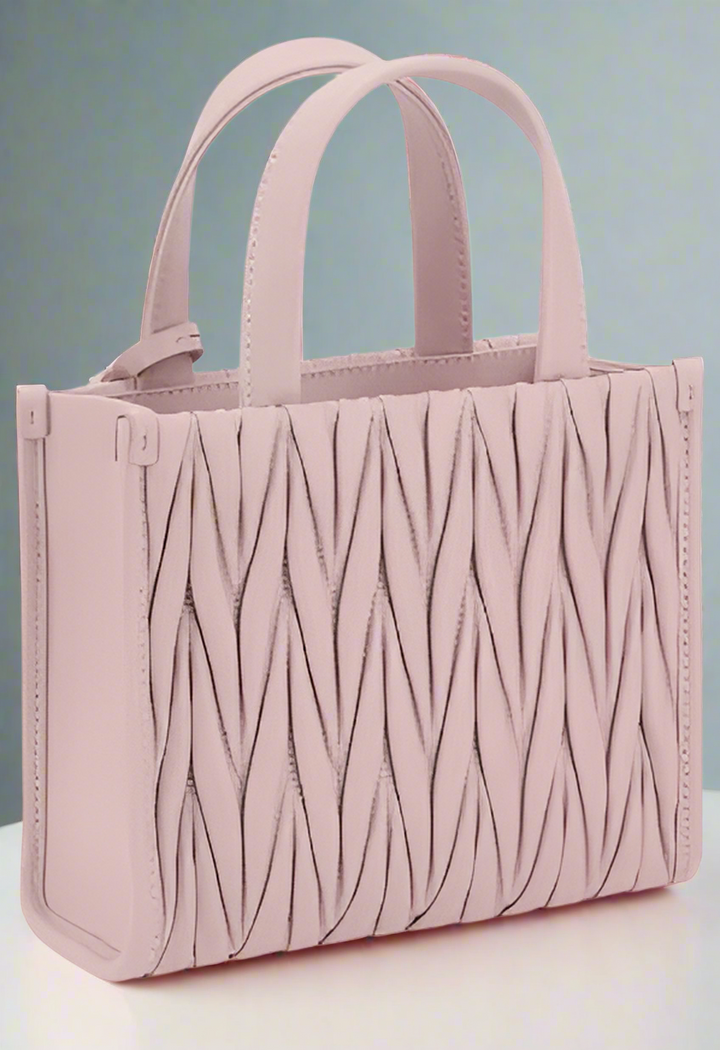 MIU MIU PINK LEATHER MATELASSÉ SHOULDER BAG