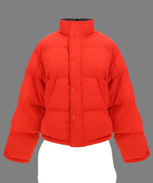 BALENCIAGA WOMEN'S BLACK/RED REVERSIBLE DOWN JACKET