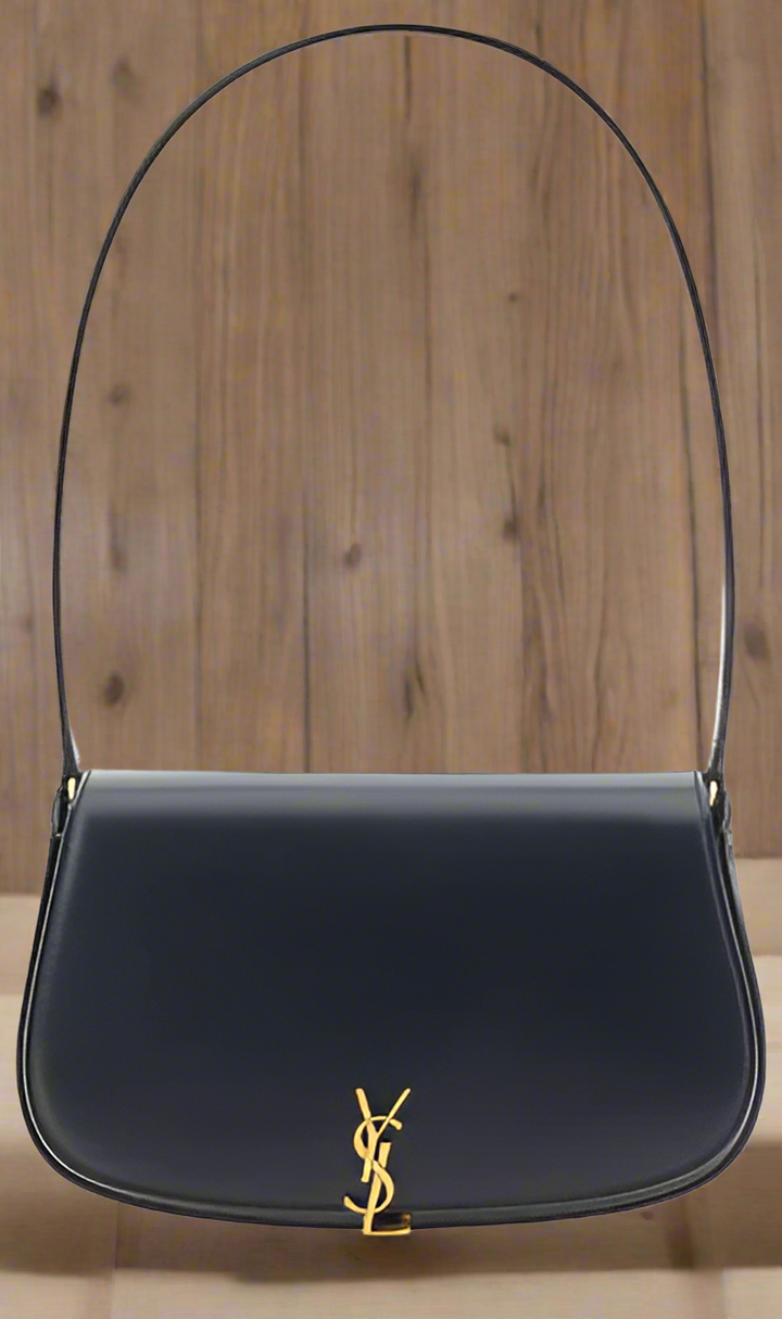 SAINT LAURENT BLACK LEATHER MINI VOLTAIRE SHOULDER BAG